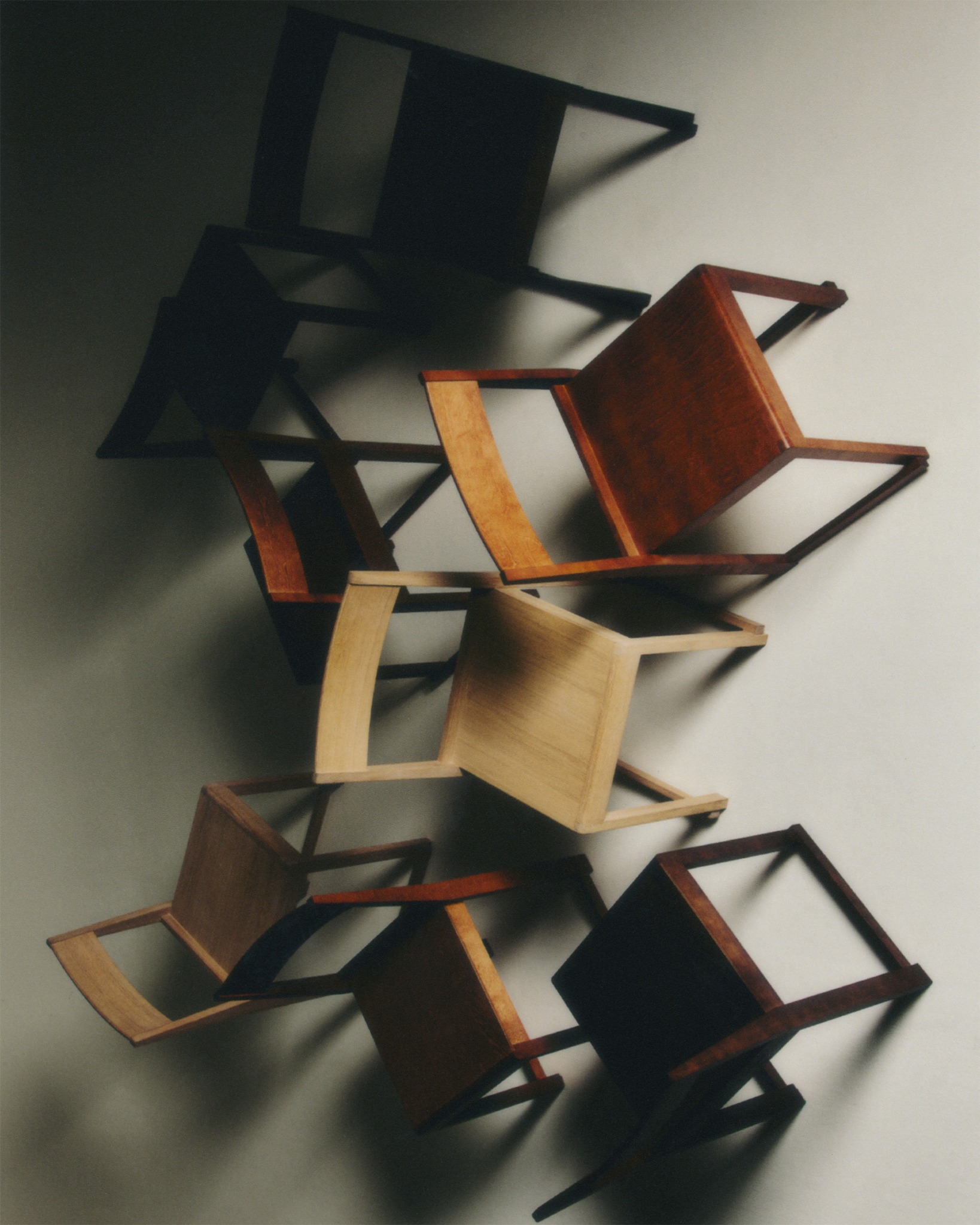 Orkesterstolen chairs arranged in a studio composition for Nordiska Galleriet